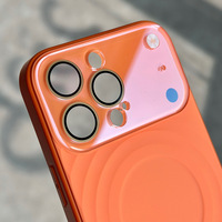 Nouvelle Coque de Téléphone Magnétique Anti-Chute Haut de Gamme 2026 Personnalisée à Motif Ondulé Couleur Unie Grande Fenêtre pour iPhone 18 17 16 15 Pro Max
