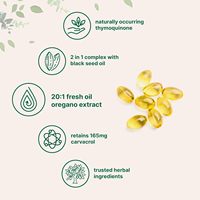 Complément alimentaire de santé à base d'huile de graines noires et d'huile d'origan, antioxydant, en capsules, pour adultes, marque privée OEM/ODM
