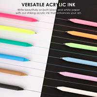 Stylos gel rétractables à pointe fine colorés de 0.6mm marqueurs de croquis de journalisation multicolores Pack 12 pour la fabrication de cadeaux artisanaux