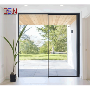 Portes coulissantes minimalistes en alliage d'aluminium ultra-minces à double vitrage dissimulées et personnalisées pour une utilisation intérieure et extérieure dans les salles de bain - Product Image 1