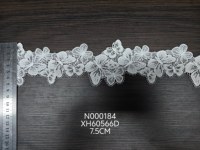 Bordure en dentelle guipure tricotée écologique, motif floral papillon blanc, avec franges, pour robe de mariée, textile de maison, couture et artisanat
