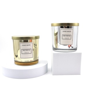 Bougeoirs <span class=keywords><strong>en</strong></span> <span class=keywords><strong>verre</strong></span> déco doré Pots de lanterne vides avec couvercle Bocal décoratif pour Holdin - Product Image 5