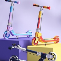 Trottinette d'équilibre pliable à deux roues pour enfants en plastique avec siège inclus, hauteur réglable, roues lumineuses, frein avant