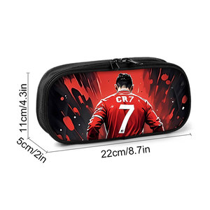 Futbol yıldız CR7 desen 3D karikatür okul kalem kılıfı erkek kızlar için en iyi hediye katmanlı kumaş kalem kutusu çocuk kalem - Product Image 3