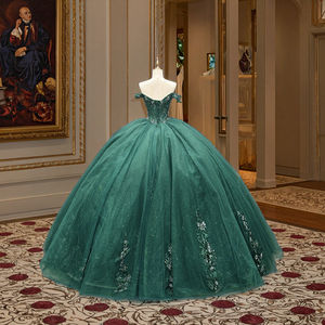 Vestido <span class=keywords><strong>de</strong></span> Gala Moderno para Adultos con Encaje, Vestido <span class=keywords><strong>de</strong></span> Fiesta Colorido para Ceremonia o Examen Artístico, <span class=keywords><strong>Vestidos</strong></span> <span class=keywords><strong>de</strong></span> 15 Años, Verde - Product Image 6