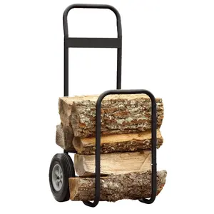 Carro de madera rodante para uso en exteriores e interiores, accesorios para chimenea, carro de transporte de leña
