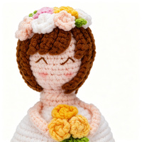 Kit de crochet pour poupée bouquet de fleurs fait main, matériel de tricot DIY, pack de matériaux pour artisanat, décoration mignonne pour la maison, 4 couleurs