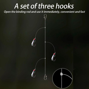 Juego de anzuelos para pesca de mosquitos de ojos rojos, 70 cm, línea de carbono, anzuelo múltiple para pesca con señuelos en ríos. - Product Image 4