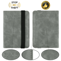 Portefeuille de Voyage en Cuir PU Anti-Perte Multi-Fonction avec Porte-Passeport et Verrouillage par Empreinte Digitale