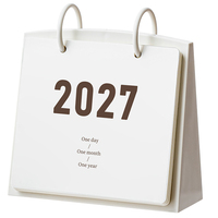 Calendrier de bureau minimaliste à feuilles mobiles, planificateur mensuel, agenda mémo, calendrier 2027 pour la décoration de bureau et de maison