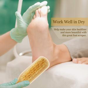 Brosse de massage douce pour les pieds en bois de haute qualité avec poils de sanglier et pierre ponce pour le bain - Product Image 3
