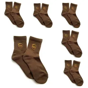 Custom Wholesale Newest Design UPS Logo Brown Anklet Socks