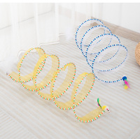 Tunnel pliant pour chat Jouet réaliste pour animaux de compagnie Jouet de mouvement interactif pour se divertir Tunnel pliable pour chat Jouets pour chat Tunnel de jeu