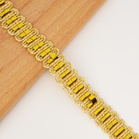 Accessoires vestimentaires de luxe vintage en dentelle florale écologique, style national, double rangée de paillettes or et argent, 2 cm, en stock