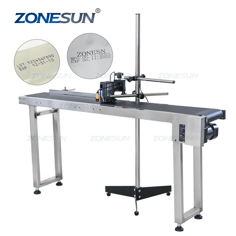 ZONESUN Inkjet Printer Transportband Overbrengen Tafel Band Carrier Sorteren Werkbank PVC Transportband Fles Box Zak Sticker Transportband