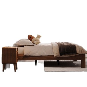Cama King Size Moderna Minimalista de Madera Maciza de 1.8M con Cabecera Tapizada, Muebles de Dormitorio - Product Image 3