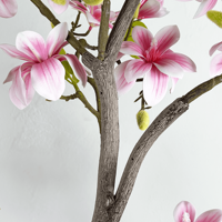 Simulasi 150cm pohon Magnolia buatan, daun hijau imitasi, tanaman pot bunga, pohon Bonsai palsu untuk dekorasi dalam ruangan
