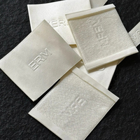 Étiquettes de col en tissu personnalisées de luxe avec logo cousu pour vêtements, étiquettes tissées