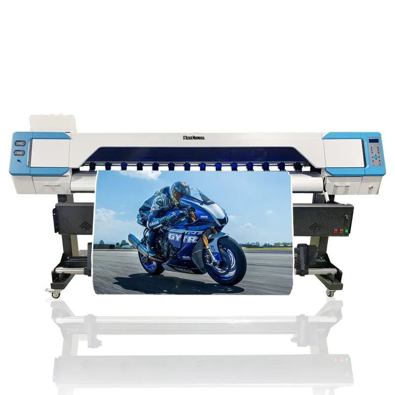 Ventilador infravermelho inteligente 1800mm 3d jato de tinta impressora CMYK cor eco solvente impressora de tinta amplo formato panaflex banner printer