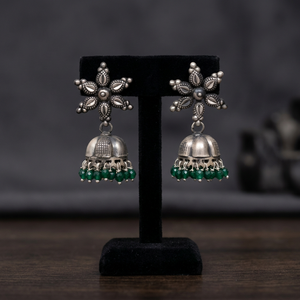 Handicraft Wholesale 92.5 Sterling <b>Silver</b> Gold Plated Traditional Ethnic Wedding Indian Jhumki Earrings for <b>Women</b> NSJ-1143/52170 - Product Image 3