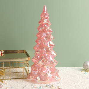 Décoration de Noël créative en verre, petit sapin de Noël lumineux, ornements de table décoratifs - Product Image 3