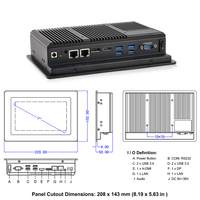 Vente chaude 7 pouces tout-en-un écran tactile capacitif PC IP66 étanche sans ventilateur J6412 Linux/Windows ordinateur industriel
