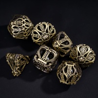 Ensemble de dés métalliques polyédriques de 7 pièces, collectionnables, pour Dungeons & Dragons, avec étui métallique