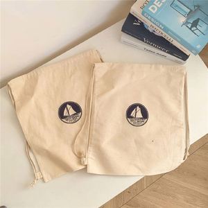 Wholesale Reusable Eco Friendly Cotton Canvas Fabric School <b>Backpack</b> Custom Logo Printed <b>Drawstring</b> <b>Backpack</b> - Product Image 2