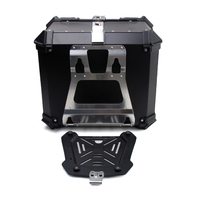 Coffre de moto noir 55L, coffre de moto, coffre supérieur, étanche et résistant aux chocs, boîte en alliage d'aluminium, boîtes arrière de moto