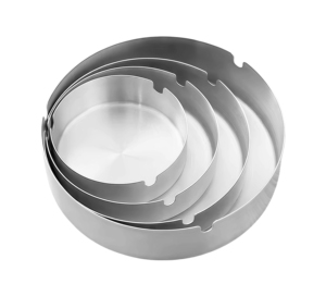 Cendrier de table rond classique portable en acier inoxydable sans fumée, argenté, <span class=keywords><strong>Homedesign</strong></span> S/M/L pour la maison, le restaurant, l'hôtel - Product Image 1