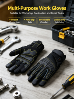 Gants de mécanicien robustes HAIYI OEM avec sangle de poignet réglable, protection UV, conception imperméable à doigts complets pour la construction