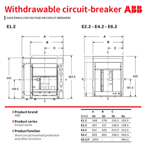 Disjoncteur A-BB E6H4000 D LSIG 4P FHR 690V 50-60Hz 4000A 6300A Type Fixe Distribution d'Énergie Industrielle 1600KA Capacité de Coupure - Product Image 3
