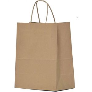 Sac cadeau de haute qualité avec poignées, taille moyenne, sac en papier kraft en vrac, sac en papier kraft écologique et durable, sac en papier avec logo imprimé personnalisé - Product Image 1