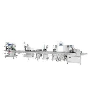 Automatic suitable for large factories wood /plastic napkin cutlery tableware packaging machine line