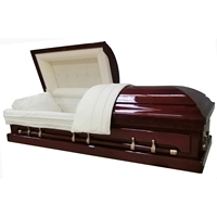 Ataúd de Cerezo Sólido de Estilo Americano Premium - Ataúdes Funerarios Personalizables para Adultos - Venta al Por Mayor Directa de Fábrica