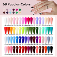 Vernis à ongles en gel TPO HEMA Free de haute qualité, collection de 68 couleurs, logo personnalisé, marque privée, vernis à ongles en gel aux couleurs super riches