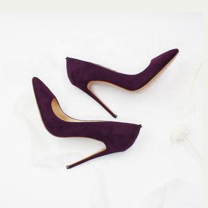 All'ingrosso donna estate viola & giallo camoscio tacco alto pump traspirante Slip-On chiusura <span class=keywords><strong>tacchi</strong></span> sottili per matrimoni - Product Image 3