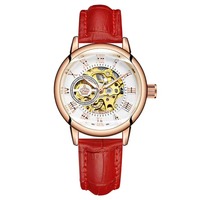 Montre mécanique automatique squelette pour femme, cadran romain, lumineuse, étanche, cadeau idéal