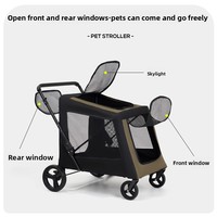 Poussette pliable pour animaux de compagnie de taille moyenne à grande, légère, 4 roues, transporteur pour chien et chat, voyage en plein air, écologique