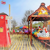 Manège pour enfants en forme de poulailler, 6 voitures, piste ondulée, pour foire, événements temporaires, aire de jeux extérieure