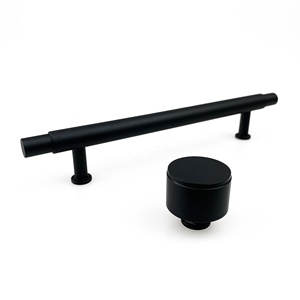 MLP07 Kitchen Cabinet Solid Black T Bar Handle Pull Furniture T Pull Handle - No Knurled