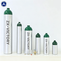 Bouteille de gaz médical en aluminium 6061 homologuée ZX DOT, cylindre d'oxygène médical MD ME avec valve CGA870, fabricant de logo personnalisé