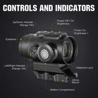 Ohhunt IPX67 Waterproof Mini Prism Sight Red Illuminated Prism Scope dengan Lower 1/3 Mount & Killflash Cover
