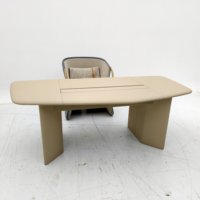 Escritorio de Oficina de Cuero de Microfibra de Lujo Moderno, Ergonómico, Ecológico y Personalizado de Alta Gama, Preensamblado, para Oficina Comercial