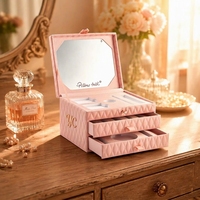 Boîte de rangement cosmétique personnalisée professionnelle de grande capacité, recyclable, pour bijoux, présentoir, emballage, doublée d'éponge