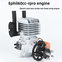 Moteur à essence EPHIL 60cc-R PRO pour avion modèle réduit, démarrage électrique, deux temps, aile fixe arrière, en alliage