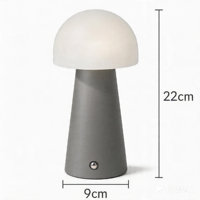 Lampe de table LED moderne minimaliste en forme de champignon avec commande tactile, rechargeable sans fil, pour la décoration de la maison, de la chambre à coucher et du café