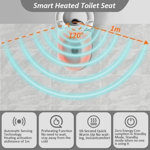 Couverture de siège de toilette électrique chauffante en graphène à régulation de température multi-niveaux, avec bidet intégré - Product Image 2