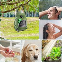 Sac de douche de camping en plein air à chauffage solaire 5 Gal/20L avec pommeau de douche commutable marche-arrêt, sac de douche portable solaire