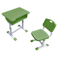 Ensemble de bureau et chaise d'écolier moderne avec structure métallique pour salles de classe des écoles primaires et secondaires